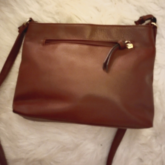 Nicole Miller shoulder bag. Brown with stud accents. Adjustable strap. - Picture 4 of 10